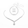 3Pcs Necklace Teardrop Dangle Earrings Bracelet Jewelry Set