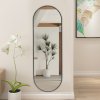Modern Oval Metal Full Length Wall Mirror Black