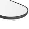 Modern Oval Metal Full Length Wall Mirror Black