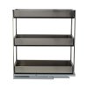 3-Tier Stainless Steel Pull-Out Cabinet Organizer, 25 cm W x 43 cm D x 45 cm H - Quiet Glide, Corrosion-Resistant Pantry Shelf