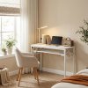 Living and Home 2-Tier Folding Office Desk Foldable Writing Table-White, 80x40cm