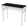 Living and Home 2-Tier Folding Office Desk Foldable Writing Table-Black, 80x40cm