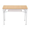 Living and Home 2-Tier Folding Office Desk Foldable Writing Table-Wood Color, 80x40cm