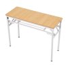 Living and Home 2-Tier Folding Office Desk Foldable Writing Table-Wood Color, 80x40cm