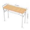 Living and Home 2-Tier Folding Office Desk Foldable Writing Table-Wood Color, 80x40cm