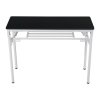 Living and Home 2-Tier Folding Office Desk Foldable Writing Table-Black, 100x40cm