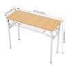 Living and Home 2-Tier Folding Office Desk Foldable Writing Table-Wood Color, 100x40cm