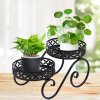 Black Iron Potted Plant Stand, Flower Stand