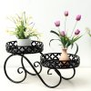 Black Iron Potted Plant Stand, Flower Stand