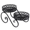 Black Iron Potted Plant Stand, Flower Stand