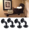 2-Pack Industrial Style Iron Pipe Shelf Brackets