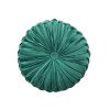 Round Pleated Pumpkin Velvet Cushion Green 40cm