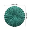 Round Pleated Pumpkin Velvet Cushion Green 40cm