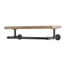 Wall Mounted Storage Shelf with Metal Pipe Towel Rack