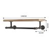 Wall Mounted Storage Shelf with Metal Pipe Towel Rack
