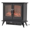  Freestanding Electric Fireplace Heater with Realistic Flame - 2000W, 40m2 Coverage, Adjustable Flame Color/Brightness, 1-9h Timer, Quiet & Safe