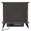  Freestanding Electric Fireplace Heater with Realistic Flame - 2000W, 40m2 Coverage, Adjustable Flame Color/Brightness, 1-9h Timer, Quiet & Safe