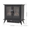  Freestanding Electric Fireplace Heater with Realistic Flame - 2000W, 40m2 Coverage, Adjustable Flame Color/Brightness, 1-9h Timer, Quiet & Safe