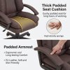 Living and Home Dark Brown Faux Leather High Back Office Chair, Height Adjustable Swivel Executive Chair with Rocking Function
