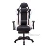 Living and Home Black White Ergonomic Gaming Chair with RGB Light & Massage Lumbar