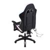 Living and Home Black White Ergonomic Gaming Chair with RGB Light & Massage Lumbar