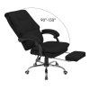 Living and Home Black PVC High‑Back Executive Office Chair, 350lbs Reclining Chair with Retractable Footrest & Linked Armrests