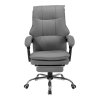 Living and Home Grey PVC High‑Back Executive Office Chair, 350lbs Reclining Chair with Retractable Footrest & Linked Armrests