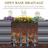 100cm W Square Galvanised Steel Raised Garden Bed Seedbed Planter Box, Grey