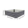 100cm W Square Galvanised Steel Raised Garden Bed Seedbed Planter Box, Grey