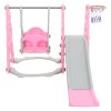 Kids Toddler Swing and Slide Set with Basketball Hoop
