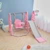 Kids Toddler Swing and Slide Set with Basketball Hoop