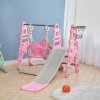 Kids Toddler Swing and Slide Set with Basketball Hoop