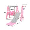 Kids Toddler Swing and Slide Set with Basketball Hoop