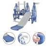 3 in 1 Toddler Slide, Swing and Climber Playset with Basketball Hoop