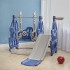 3 in 1 Toddler Slide, Swing and Climber Playset with Basketball Hoop