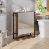 48x17x60cm Wall-Mounted 3-Layer Mirror Cabinet with Metal Frame