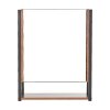 48x17x60cm Wall-Mounted 3-Layer Mirror Cabinet with Metal Frame