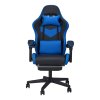 Living and Home PVC Leather Gaming Chair, Black+Blue, 135° Reclining Racing Game Chair with Massage Lumbar Support, Footrest & Headrest