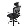 Living and Home Black Mesh Office Chair, Ergonomic Swivel Desk Chair with Adjustable Flip‑Up Headrest, Fixed Armrests and 15° Tilt Recline