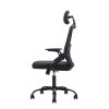 Living and Home Black Mesh Office Chair, Ergonomic Swivel Desk Chair with Flip‑Up Armrests, Adjustable Headrest and 15° Tilt Recline