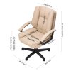 Living and Home Cream PVC Leather Reclining Office Chair, Height Adjustable Swivel Desk Chair with 105° Rocking Function