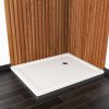 100x80×4cm Wetroom Rectangular Tray, White