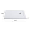 100x80×4cm Wetroom Rectangular Tray, White