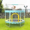 Enclosed Trampoline with Balance Bar for Kids