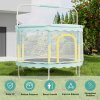 Enclosed Trampoline with Balance Bar for Kids