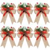 Premium 6-Pack Christmas Bows Adorned with Pine Cones and Green Needles