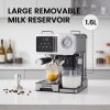 1350W 20 Bar Espresso Machine with Pressure Gauge & 1.6L Water Tank