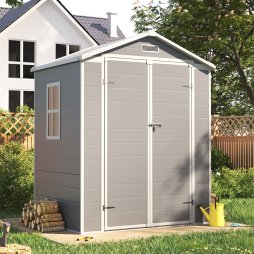 Living and Home 6x4ft Plastic Outdoor Garden Storage Shed with Lockable Door