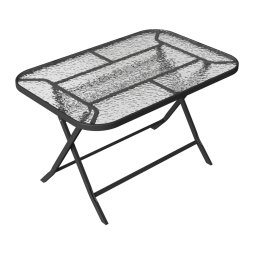 Living and Home 120x80cm Outdoor Folding Table with Umbrella Hole