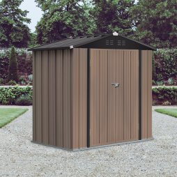 6.56 x 4.17FT Apex Roof Garden Tool Shed, Brown
